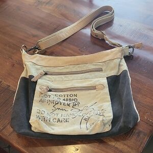 Myra Bag Cream and Brown Patterned Crossbody